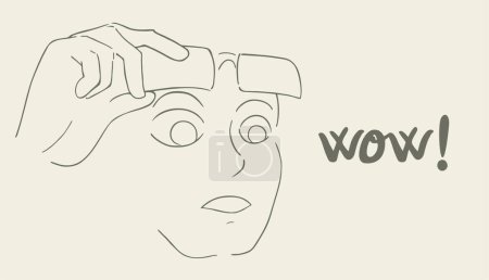 Illustration for Creative design of funny wow message - Royalty Free Image