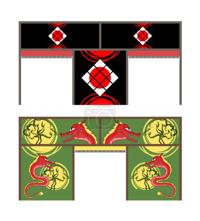 Creative design of two oriental walls