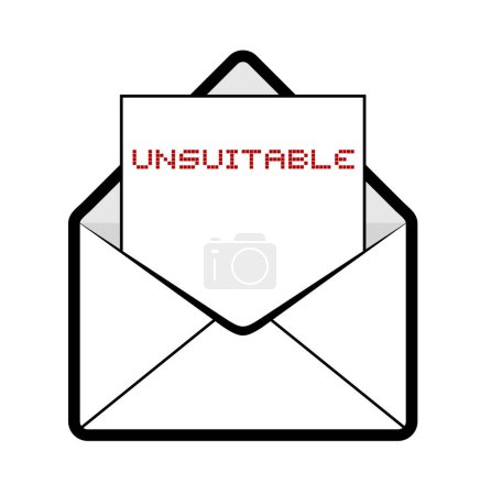 Creative design of envelope with unsuitable message