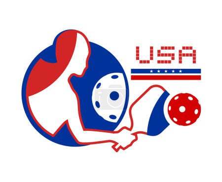 Creative design of USA pickleball symbol
