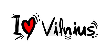 Téléchargez les illustrations : Design créatif du message d'amour de Vilnius - en licence libre de droit