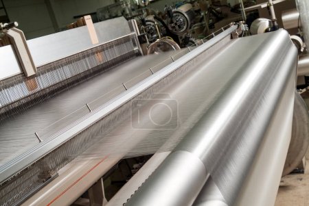 Photo for Detail of Textile Machine working in a factory - Royalty Free Image