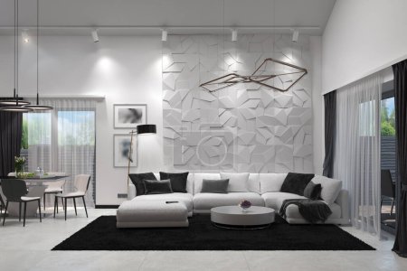 Foto de Transformación del hogar con paneles 3D, diseñados para aportar un toque de elegancia y una impresionante experiencia de panel de pared 3D - Imagen libre de derechos