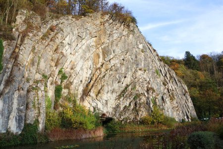 Photo for Anticlinal in Durbuy. Falize rock or Homalius rock. Durbuy, Belgium. - Royalty Free Image