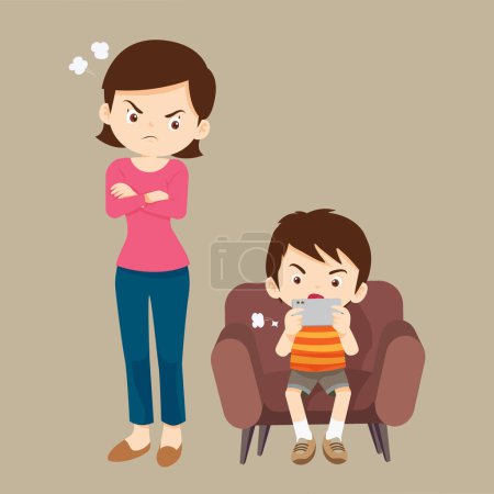 Eltern schimpfen wütend auf Handy-Abhängige