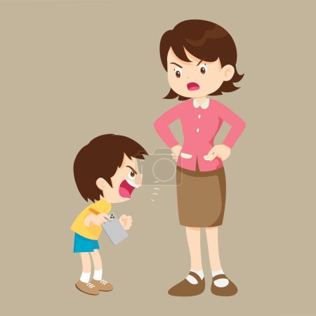 Eltern schimpfen wütend auf Handy-Abhängige
