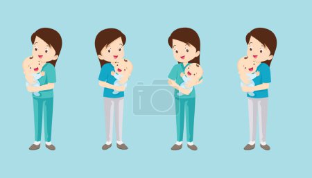 nurse or Midwife holding baby in arms