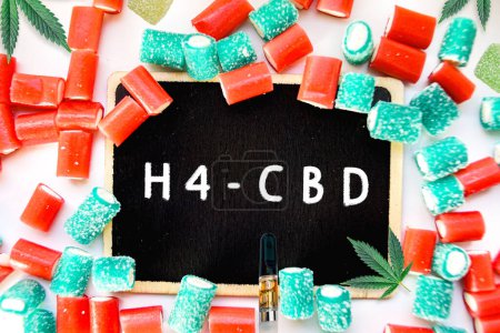 Photo for Medical Marijuana Edibles, Gummy Candies Infused with H4CBD Cannabinoids in food - Royalty Free Image