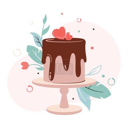 Foto de Sweet pastries for Valentine's Day, birthday, wedding. Dessert. Vector illustration isolated on white background - Imagen libre de derechos