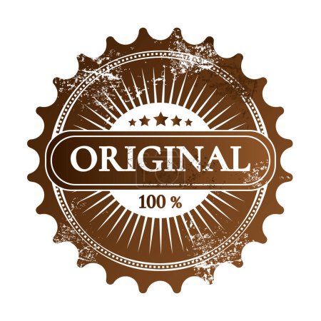 Foto de Sello comercial. Sello de etiqueta premium grunge marrón círculo abstracto, diseño de sello, signo original - Imagen libre de derechos