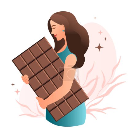 Foto de Feliz Día del Chocolate. Concepto anti dieta. Día Internacional Sin Dieta - Imagen libre de derechos