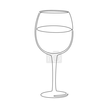 Foto de Copa de vino continua negro una línea de dibujo. Día Nacional del Vino. Ilustración vectorial para Café, Tienda, Entrega o celebración de fiestas. Vector EPS 10 - Imagen libre de derechos