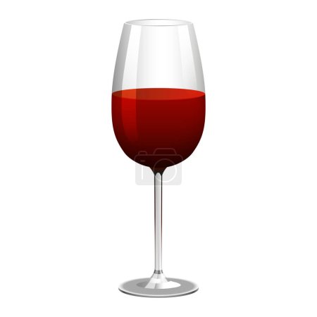 Foto de Día Nacional del Vino. Copa transparente de vidrio con vino tinto aislado - Imagen libre de derechos