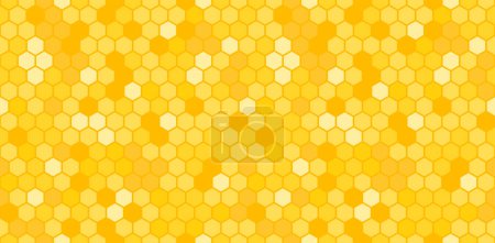 Foto de Fondo de pantalla abstracto con rejilla hexagonal. Textura geométrica mosaica de hexágonos para productos de miel de abeja. Ilustración vectorial - Imagen libre de derechos
