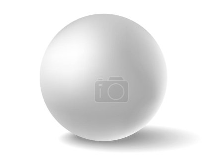 Foto de Blanco mate bola realista y sombra sobre fondo aislado. Ilustración vectorial - Imagen libre de derechos