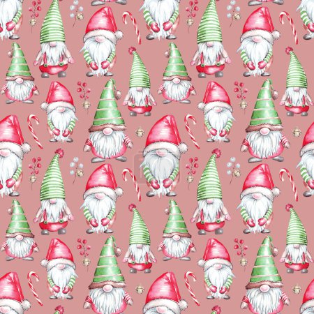 Photo for Christmas pattern. Watercolor clipart. Hand-painted illustration - Royalty Free Image