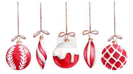 Photo for Bubbles. Christmas decorations. Watercolor clipart - Royalty Free Image