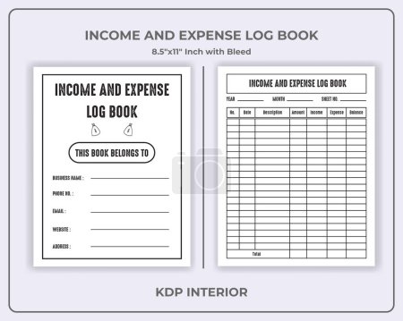 Illustration for Income and Expense Log Book KDP Interior - Royalty Free Image