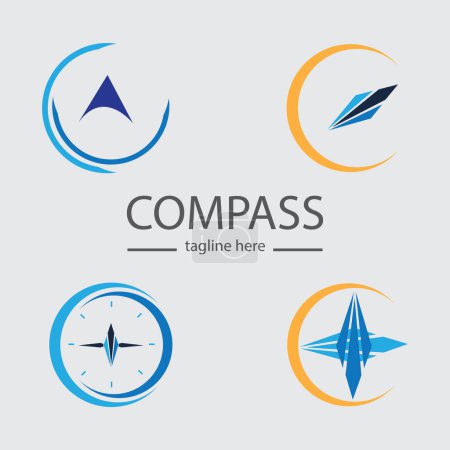 Photo for Simple compass collection isolated on gray background - Royalty Free Image