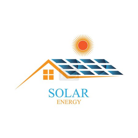 Téléchargez les illustrations : Logo solaire icône de l'énergie design vectoriel - en licence libre de droit
