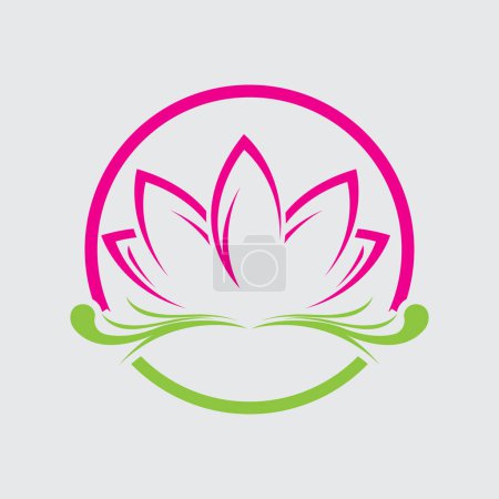 Ilustración de Loto flor logotipo vector perfecto para las marcas de spa, salones de belleza, resorts, etc. - Imagen libre de derechos