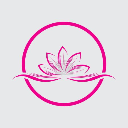 Ilustración de Loto flor logotipo vector perfecto para las marcas de spa, salones de belleza, resorts, etc. - Imagen libre de derechos