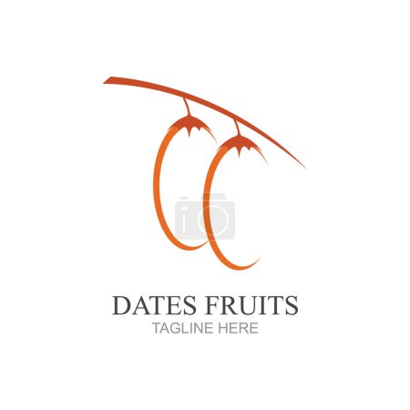 Vektorillustration von Datteln Früchte Logo Design