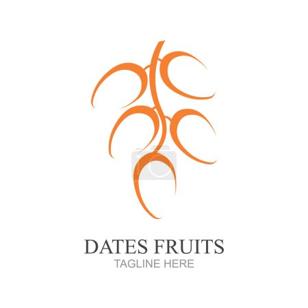 Vektorillustration von Datteln Früchte Logo Design