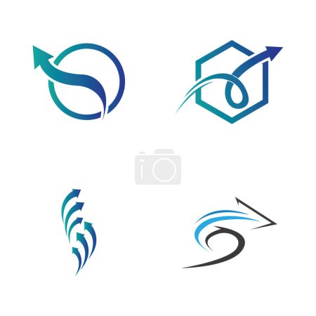 Illustration for Collection of elegant simple logos and arrow symbols vector illustration - Royalty Free Image