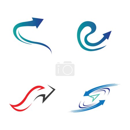 Téléchargez les illustrations : Collection de logos simples et élégants symboles flèches illustration vectorielle - en licence libre de droit