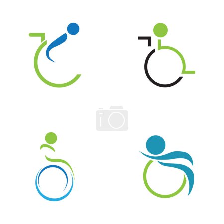 illustration vectorielle de collection du logo et de l'icône symbole du handicap 