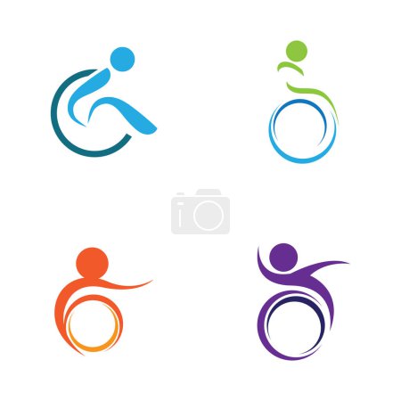 Sammlung Vektor Illustration von Behinderung Logo und Symbol-Symbol-Design 