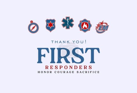 Illustration for First Responders Day Holiday Concept - Royalty Free Image
