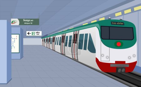 Illustration for Metro rail Bangladesh, Vector Illustration - Royalty Free Image