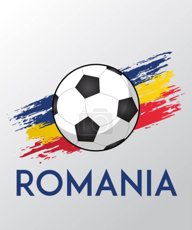 Ilustración de Bandera de Rumania con efecto de pincel para los aficionados al fútbol Bandera de Rumania - Imagen libre de derechos