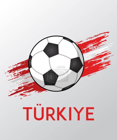 Ilustración de Bandera de Turkiye con efecto de pincel para los aficionados al fútbol - Imagen libre de derechos