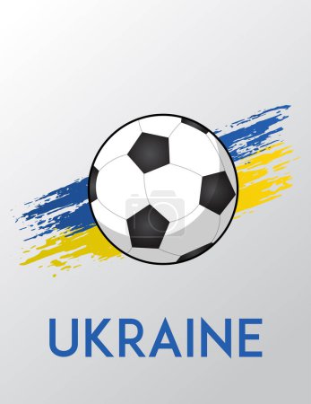 Flag of Ukraine with Brush Effect for Soccer Fans 