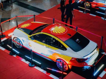 Photo for Kuala Lumpur, Malaysia - Oct 22, 2022 Shell Motorsport Remote Car Collection Roadshow with real car exhibition. - Royalty Free Image