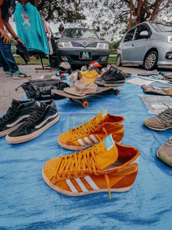 Photo for Bangi, Malaysia - Jan 22, 2023:Car boot sale that runs every weekend, on both Saturday and Sunday. Various types of sales are traded, either vintage or new. - Royalty Free Image