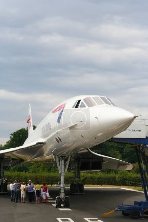 Téléchargez les photos : Manchester, Midlands, Royaume-Uni, le 29 juillet 2006 British Airways Concorde jet supersonique de passagers exposé au parc d'observation de l'aviation de Manchester - en image libre de droit