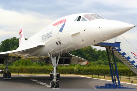 Téléchargez les photos : Manchester, Midlands, Royaume-Uni, le 29 juillet 2006 British Airways Concorde jet supersonique de passagers exposé au parc d'observation de l'aviation de Manchester - en image libre de droit