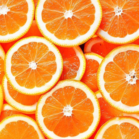 Photo for Close-up of sliced orange fruit.orange sunkist slices, Creative summer wallpaper for your multimedia content creation - Royalty Free Image
