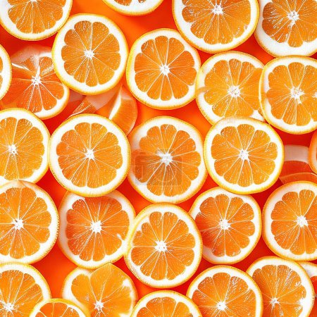 Téléchargez les photos : Gros plan de tranches de fruits orangés.tranches sunkist orange, papier peint d'été créatif pour votre création de contenu multimédia - en image libre de droit