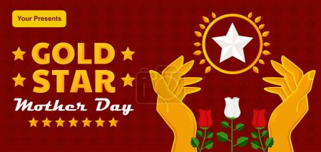 Ilustración de Día de la Madre Gold Star, la mano dorada de la madre - Imagen libre de derechos