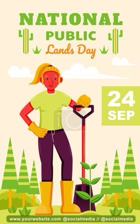 Illustration for National Public Land Day, reforestation. Suitable for events - Royalty Free Image