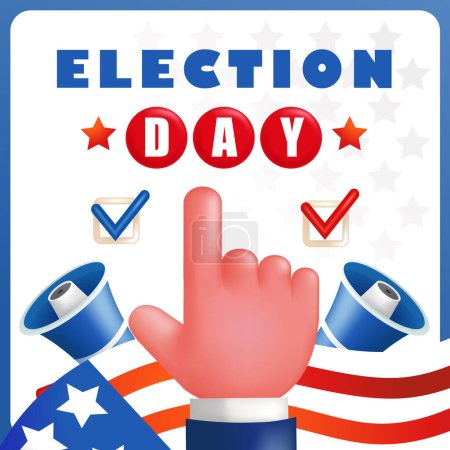 Illustration for Election Day, index finger is voting - Royalty Free Image