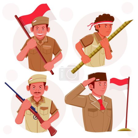 Illustration for Indonesian Independence Hero August 17th - Royalty Free Image