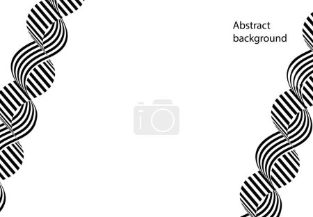 Téléchargez les illustrations : Noir et blanc 3d lignes abstraites conception de fond. - en licence libre de droit