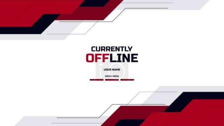 Illustration for Vector of streaming offline banner background with flat shapes in red and black color - Royalty Free Image