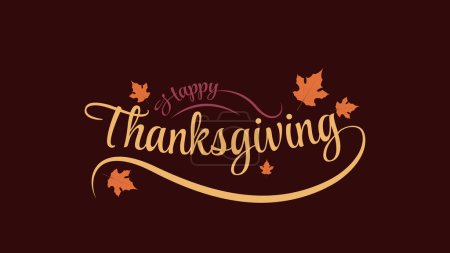 Illustration for Happy Thanksgiving typography poster or greeting card with leaves. vector illustration - Royalty Free Image